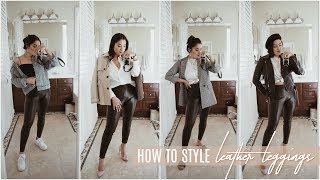 Leather Leggings Outfit Ideas Casual to Dressy  INMYSEAMS [upl. by Manheim]