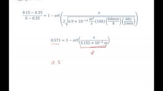 mass transport Ficks second law nonsteady state diffusion example problem [upl. by Ecadnak]