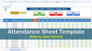 Create Attendance Template in Google Sheet  Complete Process [upl. by Josselyn]