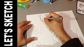 lets sketch  jaafar from aladdin cartoon  هيا نرسم  جعفر من فلم كرتون علاء الدين [upl. by Niarda230]