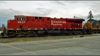 CPKC 8937GE ES44AC CSX 3458 GE ET44AH CPKC 2252GP20CECO ChathamKent On Apr 23 24 [upl. by Fanya]