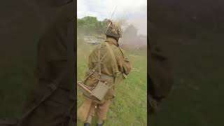 Close Call in the Trenches WWII Reenactment Battle  FirstPerson Perspective [upl. by Birkle]