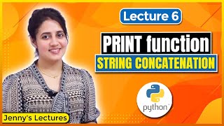 P06 print function amp String concatenationusing  in Python  Python Tutorials for Beginners [upl. by Edith376]