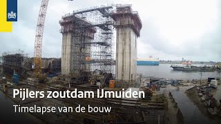 Timelapse bouw pijlers zoutdam IJmuiden [upl. by Tamara]