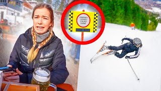 BOTSING OP DE SKI’S MET JADE VOOR HET EERST VAN DE GESLOTEN ZWARTE PISTE😟◼️ [upl. by Englis]