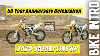 2025 Suzuki RMZ250 and 450  Celebrating 50 Years of RM [upl. by Eelrebma]