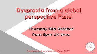 Dyspraxia from a global perspective Panel [upl. by Becki]