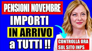 PENSIONI NOVEMBRE IMPORTI IN ARRIVO 👉 VERIFICA SUBITO SUL SITO INPS ✅ [upl. by Erikson917]