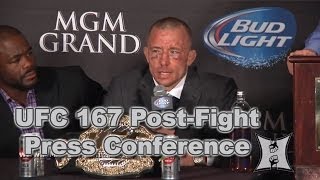 UFC 167 StPierre vs Hendricks PostFight Press Conference LIVE  complete  unedited [upl. by Narrad905]