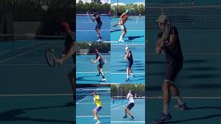 SlowMo Backhand Comparison tennisslowmotion Alcaraz Nadal Djokovic Sinner Medvedev [upl. by Luann]