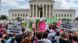 WATCH  Crowds protest outside Supreme Court Roe v Wade gets overturned [upl. by Thurlow]