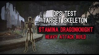 DPS Test Stamina Dragonknight Heavy Attack Build Target Skeleton  Homestead [upl. by Prady]