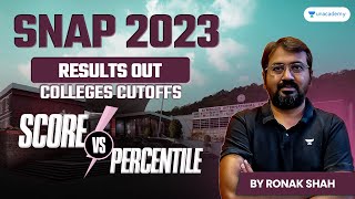 SNAP 2023  Results Out  Score Vs Percentile  Colleges Cutoffs  Ronak Shah [upl. by Ronica962]