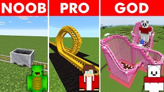 Minecraft NOOB vs PRO ROLLER COASTER BUILD CHALLENGE [upl. by Nesila51]