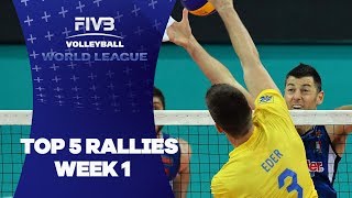 FIVB  World League Week 1  Top 5 Rallies [upl. by Strephonn234]