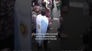 Argentina Violent Clashes Outside Congress Over Pension Hike  Subscribe to Firstpost [upl. by Andres]