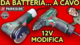 Tutorial parkside modifica da batteria a cavo 12V 20V utensili adattattore lidl attrezzi x12v x20v [upl. by Cristabel522]