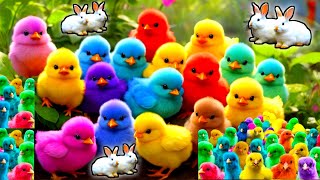 Cute Animals World Cute Chickens Colorful Chickens Rainbows Chickens Cute Ducks Cat Rabbit [upl. by Valorie]