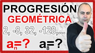 💥PROGRESIÓN GEOMÉTRICA TÉRMINO GENERAL y OCTAVO TÉRMINO💥Resolución de Problemas💥Sucesiones 7 [upl. by Edlun5]