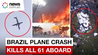 Passenger plane crashes in Brazil killing all 61 aboard [upl. by Scutt]