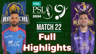 Karachi kings vs Quetta gladiators  KK vs QG highlights  22th match after psl latest point table [upl. by Newbill61]