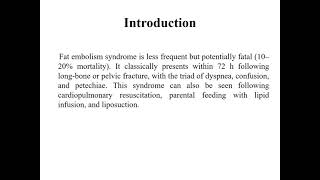 Fat Embolism Syndrome [upl. by Nawyt298]