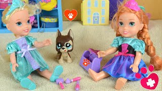 Elsa and Anna PuppySitting Rapunzel  Dog  Annia amp Elsia Toddlers  Pets I Toys Dolls LPS I Ep87 [upl. by Letsirc]