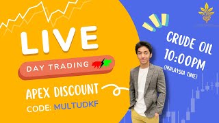 LIVE Day Trading  Crude Oil Futures  Apex Trader Funding [upl. by Kirima]