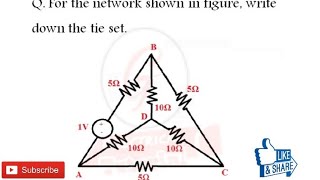 15Development of Tie Set Matrix or Fundamental Loop Matrix From Given Electrical Network [upl. by Ahse]