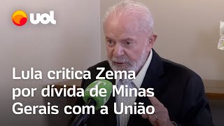 Lula critica Zema por não pagar dívidas de MG e cobra presença do governador em eventos no estado [upl. by Enihpets389]