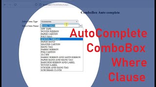 Where Clause in AutoComplete ComboBox in AspNet C with SQL Server  swift learn [upl. by Vijar]