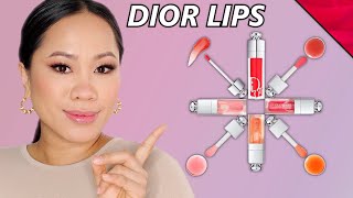 DIOR LIP GLOSSES ARE THEY DISAPPOINTING  LIP GLOW OIL and LIP MAXIMIZER cherry pink coral [upl. by Mohn362]