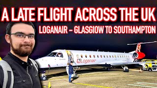 Flying Loganair ERJ145 from Glasgow to Southampton [upl. by Gabey]