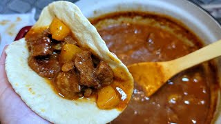 How to make CARNE GUISADA TexMex beef stew recipe  Carne guisada TACOS are life [upl. by Alhak]