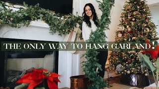 CHRISTMAS DECORATE WITH ME 2022  Hang Garland With NO NAILS Whimsical Christmas Decor [upl. by Ayotac778]