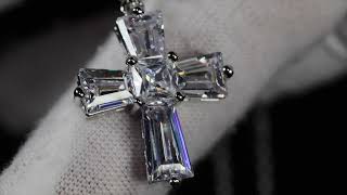 Womens diamond cross diamond cross pendant womens cross pendant silver diamond cross pendant [upl. by Adnohrahs]