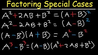 Factoring Binomials amp Trinomials  Special Cases [upl. by Ardnuahc911]