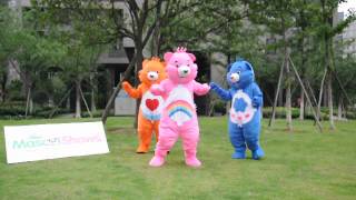 Three Care Bear Mascots Show Time  MascotShowscom [upl. by Assiralk]