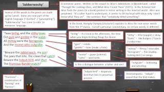 Lewis Carroll  Jabberwocky  Annotation [upl. by Shaefer]