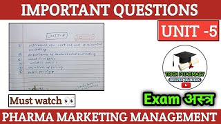 Marketing management unit 5 important questions  8th semester  very important video [upl. by Echikson]