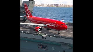 Incredible Crazy Pilot Skill Airbus A310300 Air Greenland Takes off from Aircraft Carrier [upl. by Osborn]