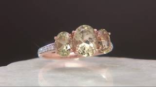 3Stone Csarite and Diamond Ring 14K Gold 300 cttw on QVC [upl. by Cirdor]