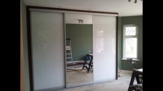 Custom Made Sliding Door Wardrobe  White Glass  Mirror [upl. by Sadinoel]