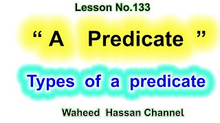 What is a PREDICATEPREDICATE types in english grammar through urdu lesson no133 by WAHEED HASSAN [upl. by Nnyleve]