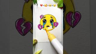 Broken Heart  Emoji Satisfying Creative art creativeart satisfying shorts [upl. by Einallem]