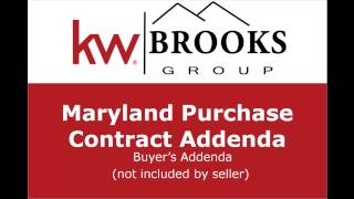 Maryland Purchase Contract Addenda  Real Estate Training [upl. by Eenehs]