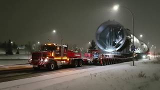 1640000 pound petrochemical splitter being transported in Edmonton Alberta [upl. by Jasen]