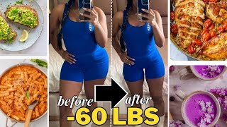 WHAT I EAT IN A DAY TO LOSE WEIGHT  60 LBS WEIGHT LOSS IN 6 MONTHS [upl. by Lapides163]