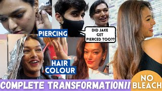 I got a COMPLETE MAKEOVER Hair Colour amp Piercing  Birthday Transformation  SarahVlogs [upl. by Seely]