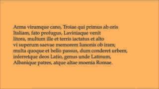 Vergil Aeneid 111 Arma virumque cano Hexameter Latin reading [upl. by Akeylah]